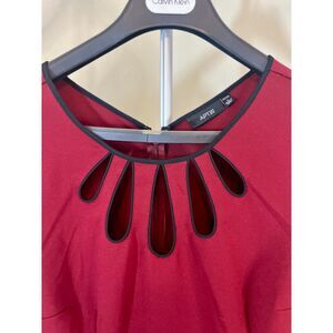 Apt. 9 Regal Red Teardrop Cutout Belted Sheath Dress - Petite L